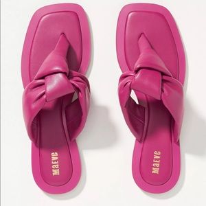 Anthropologie Maeve Puffy Knotted Sandals - Size 7 - Pink - NWT